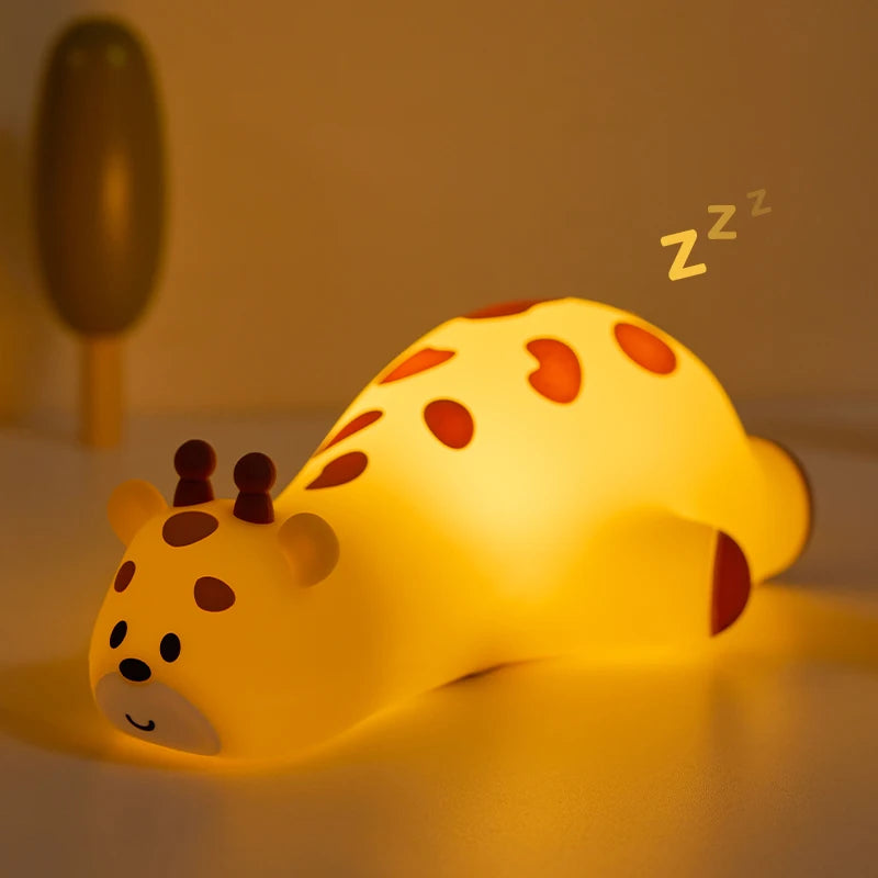 Cute Panda Night Light for Room Decor – Soft Silicone USB Rechargeable Aesthetic Lamp with Timer & Tap Control