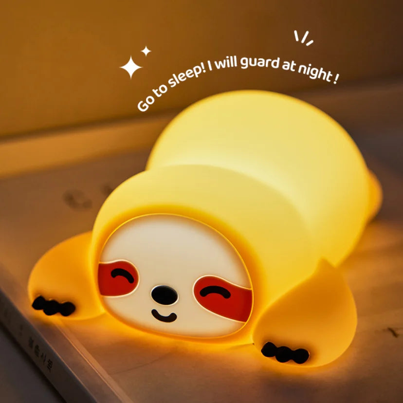 Cute Panda Night Light for Room Decor – Soft Silicone USB Rechargeable Aesthetic Lamp with Timer & Tap Control