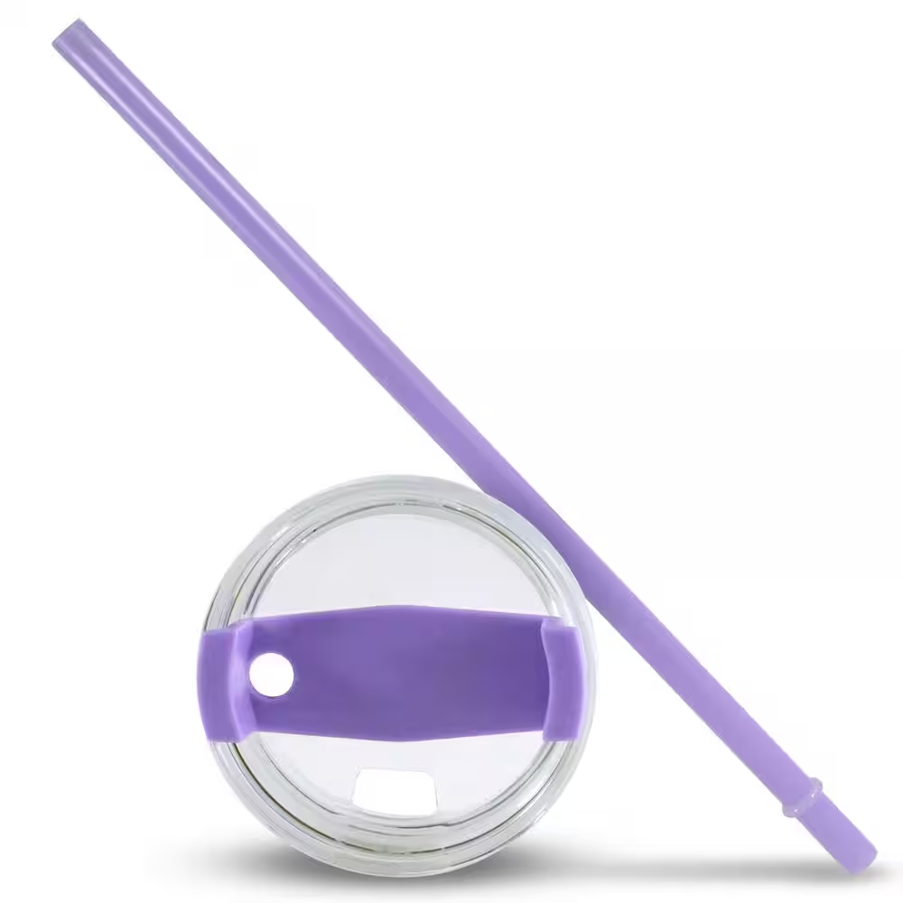 Purple Stainless Steel Tumbler with Lid, Straw & Handle – 40 oz temperature maintain
