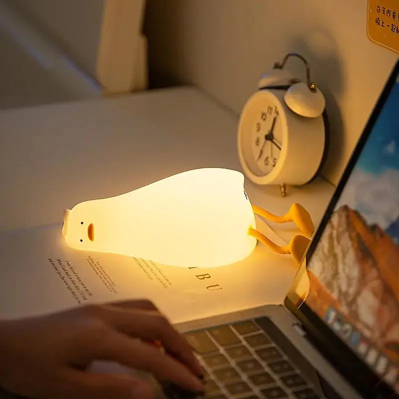Cute Panda Night Light for Room Decor – Soft Silicone USB Rechargeable Aesthetic Lamp with Timer & Tap Control