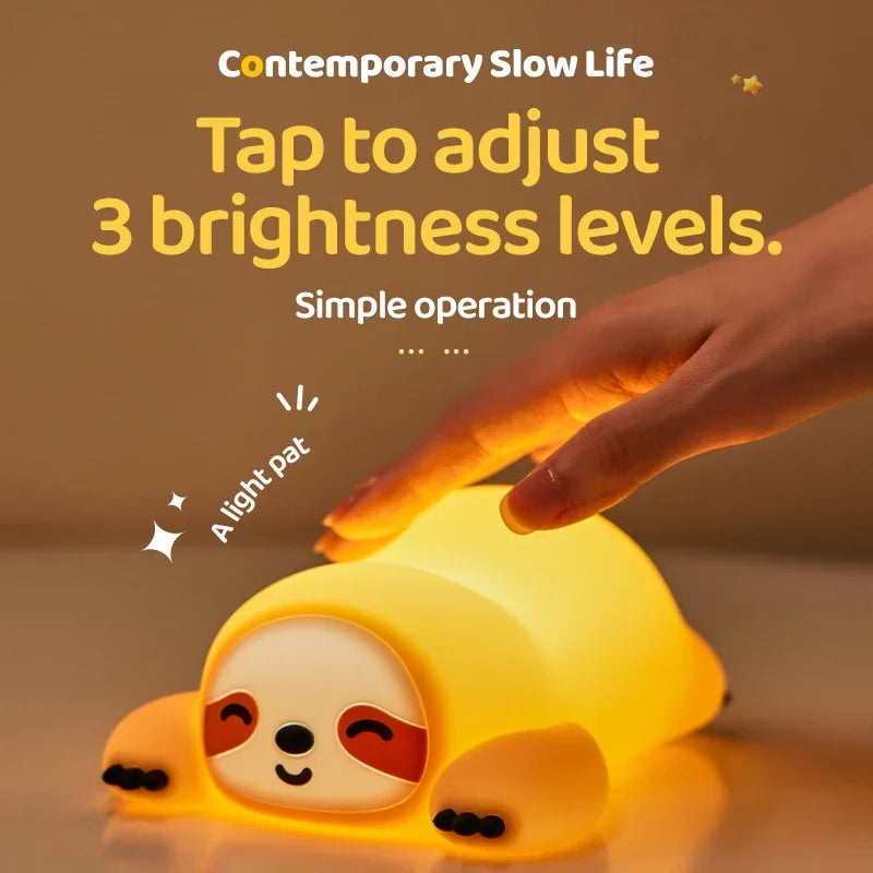 Cute Panda Night Light for Room Decor – Soft Silicone USB Rechargeable Aesthetic Lamp with Timer & Tap Control