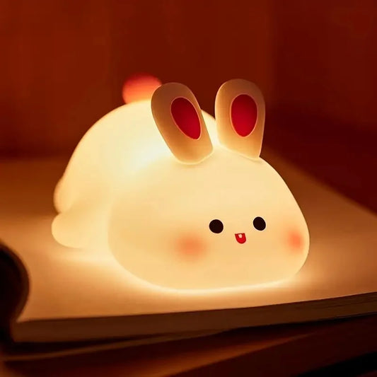 Cute Panda Night Light for Room Decor – Soft Silicone USB Rechargeable Aesthetic Lamp with Timer & Tap Control
